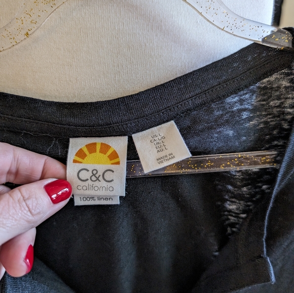 Black Linen t-shirt - light weight - Picture 2 of 3